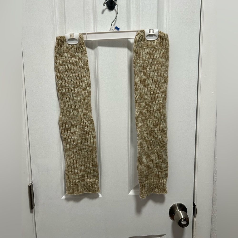 Tan Knit Leg Warmers